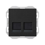 Toma de voz y datos plana con guardapolvo, 2 conectores RJ45, Simon serie 270