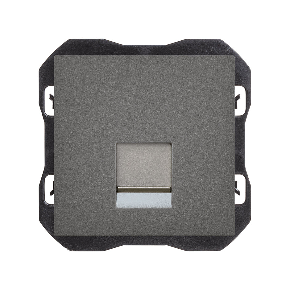 Tapa de voz y datos plana con guardapolvo con 1 conector RJ45  Simon 270