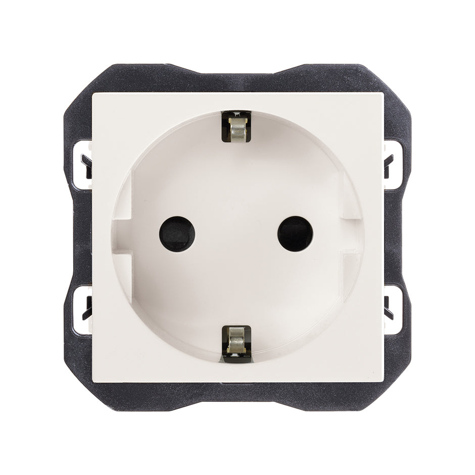 Base de enchufe schuko 16A 250 V~ con sistema de embornamiento a tornillo Simon 270