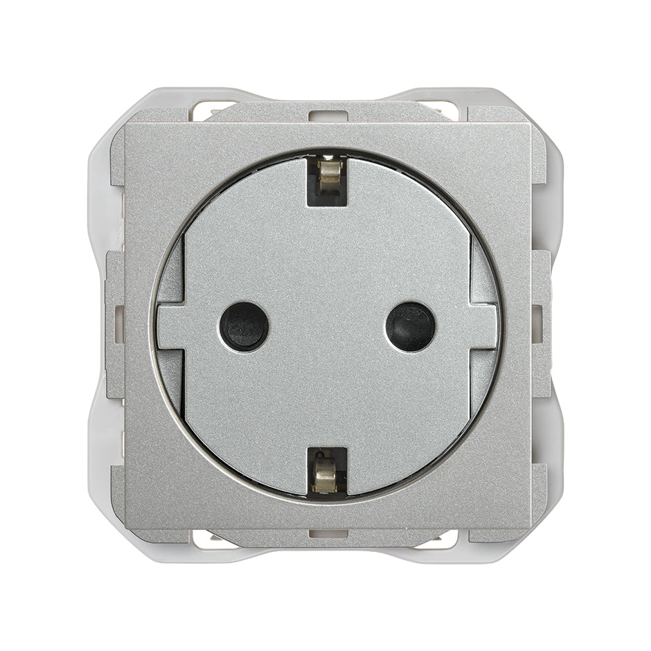 Base de enchufe schuko clean modular 16A 250 V~ con sistema de embornamiento a tornillo  Simon 270