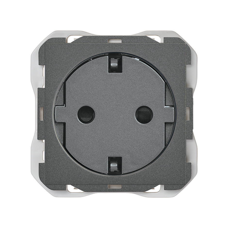 Base de enchufe schuko clean modular 16A 250 V~ con sistema de embornamiento a tornillo  Simon 270