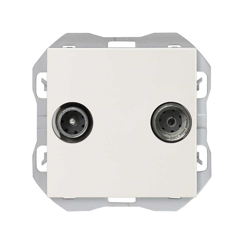 Toma de señal R-TV+Sat intermedia blanco Simon 270