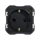 Base de enchufe schuko 16A con cargador USB tipo C de 10.5W, Simon serie 270
