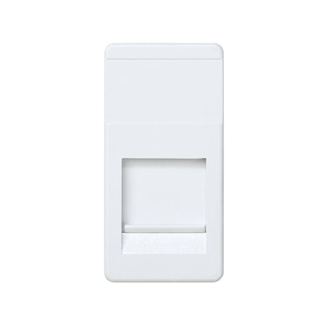 Toma de voz y datos plana de módulo estrecho con guardapolvo para 1 conector RJ45 AMP®, Simon Serie 27 Play