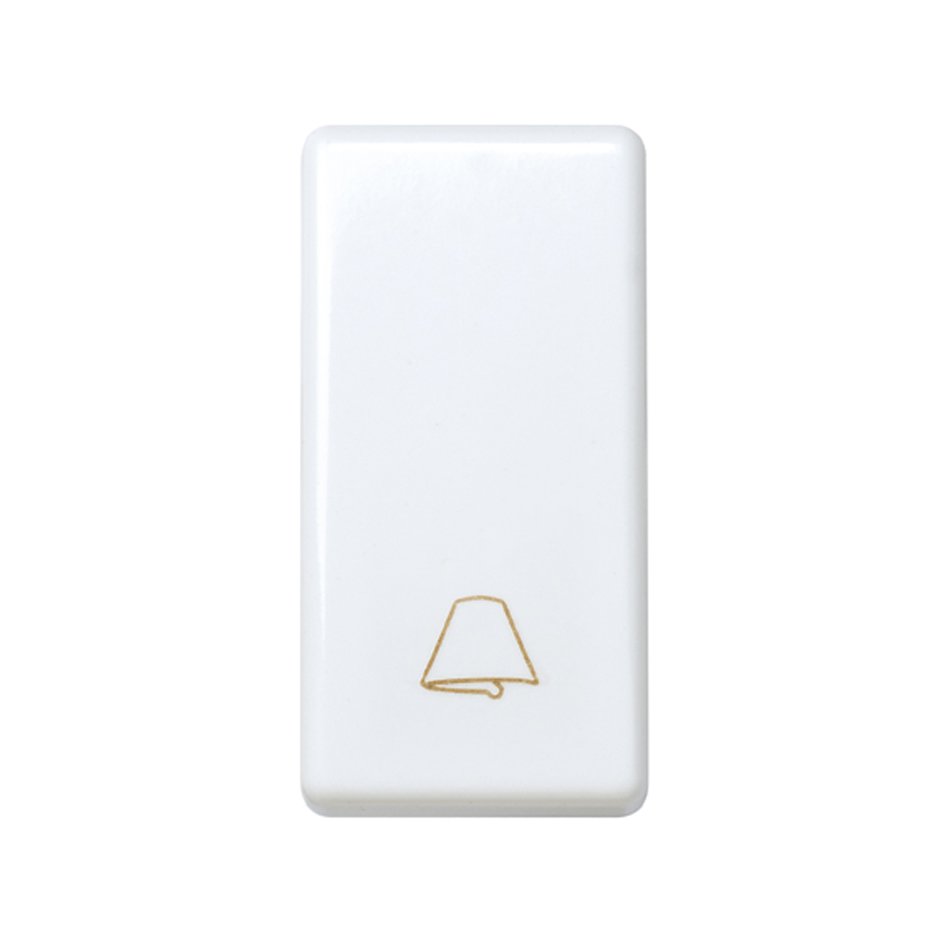 Pulsador con grabado campana 10 A 250V~ de medio elemento y sistema de embornamiento rápido blanco Simon 27 Play