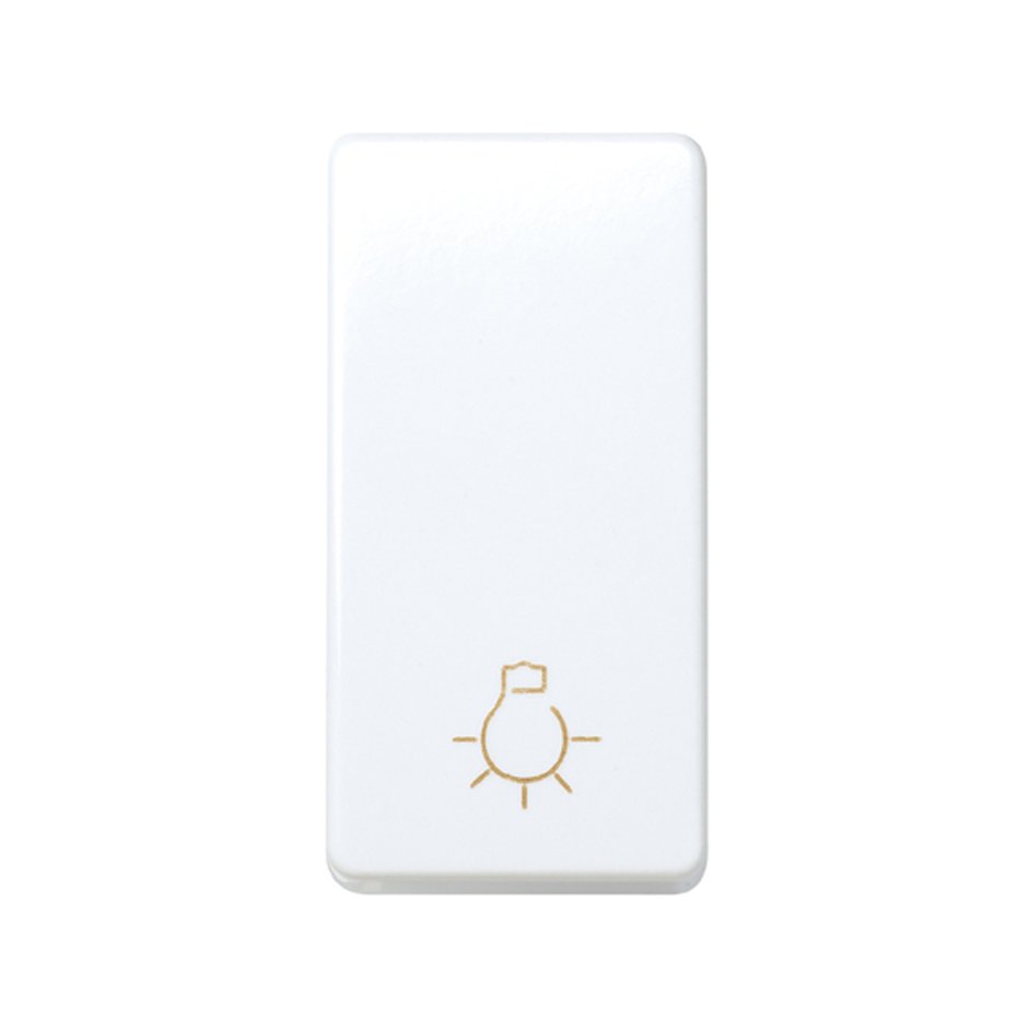 Pulsador con grabado luz 10 A 250V~ de medio elemento y sistema de embornamiento rápido blanco Simon 27 Play