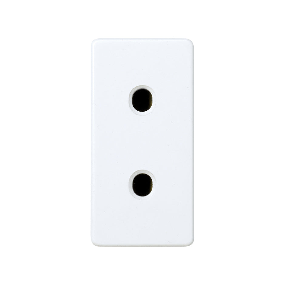 Base de enchufe bipolar 16 A 250V~ de medio elemento con dispositivo de seguridad y emb. a tornillo blanco Simon 27 Play