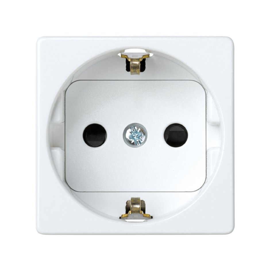 Base de enchufe schuko con obturador de protección y embordamiento por tornillo, Simon Serie 27 Play