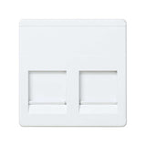 Toma de voz y datos plana con guardapolvo, 2 conectores RJ45 AMP®, Simon Serie 27 Play