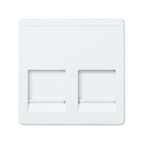 Toma de voz y datos plana con guardapolvo, 2 conectores RJ45 AMP®, Simon Serie 27 Play
