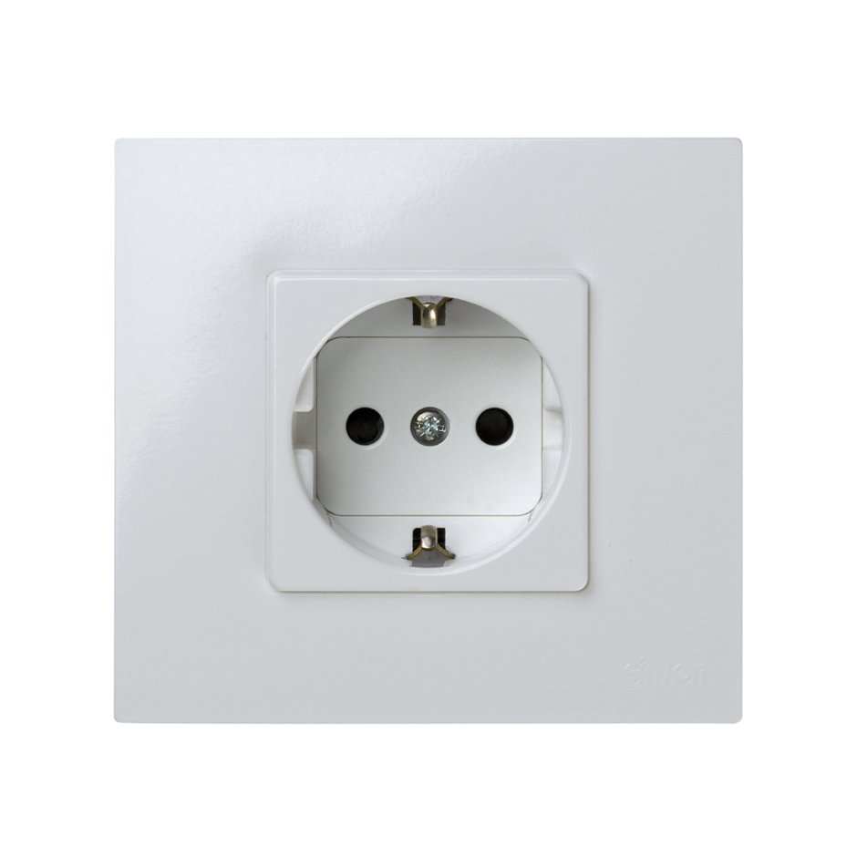 Base de enchufe schuko monobloc 16 A 250 V~ con disp. seguridad y sistema de embornamiento rápido blanco Simon 27 Play