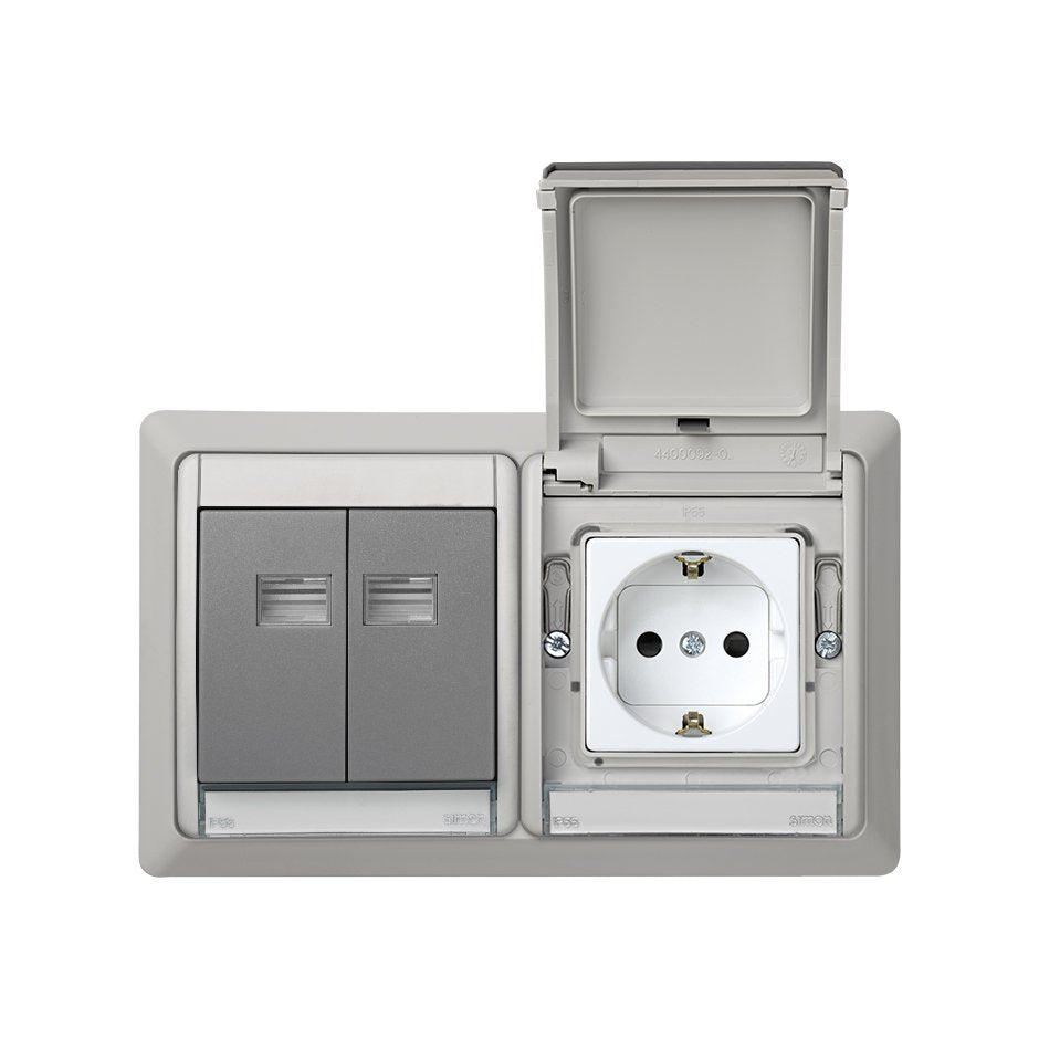 Marco para cajas de empotrar de 2 elementos horizontal  Simon Aqua