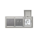 Marco para cajas de empotrar de 3 elementos horizontal  Simon Aqua