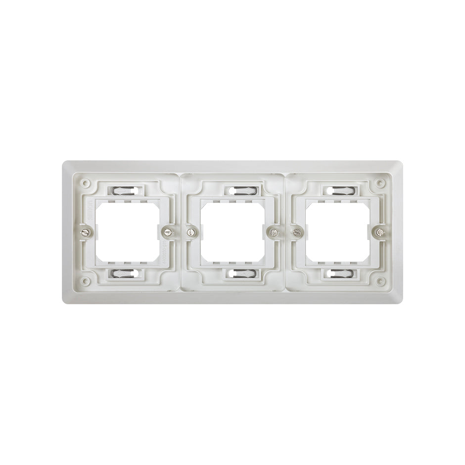 Marco para cajas de empotrar de 3 elementos horizontal  Simon Aqua