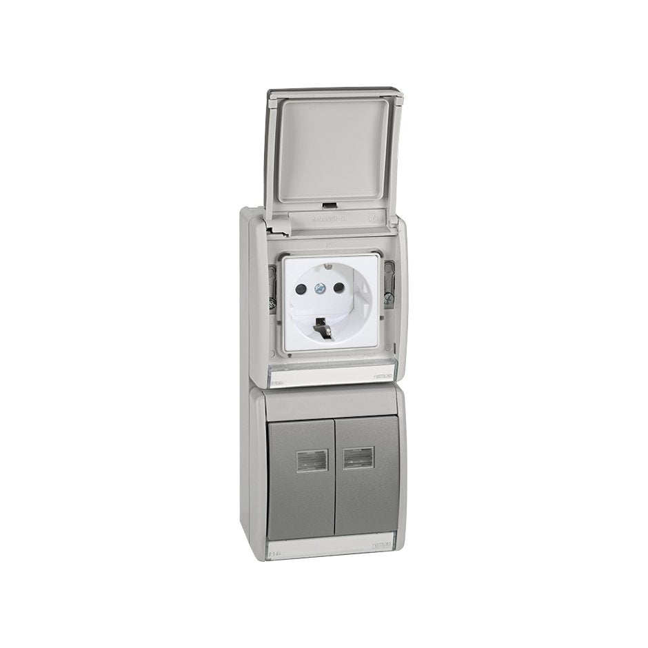 Caja de superficie estanca para 3 elementos vertical  Simon Aqua