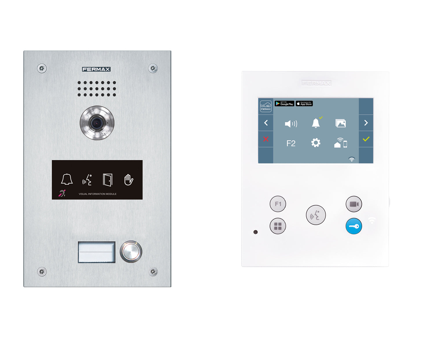 Kit Videoportero FERMAX, para 1 vivienda pantalla 4,3" y audicular, placa antivandálica | pre-programado (Plug&Play), control desde móvil app Duox-me | F50781