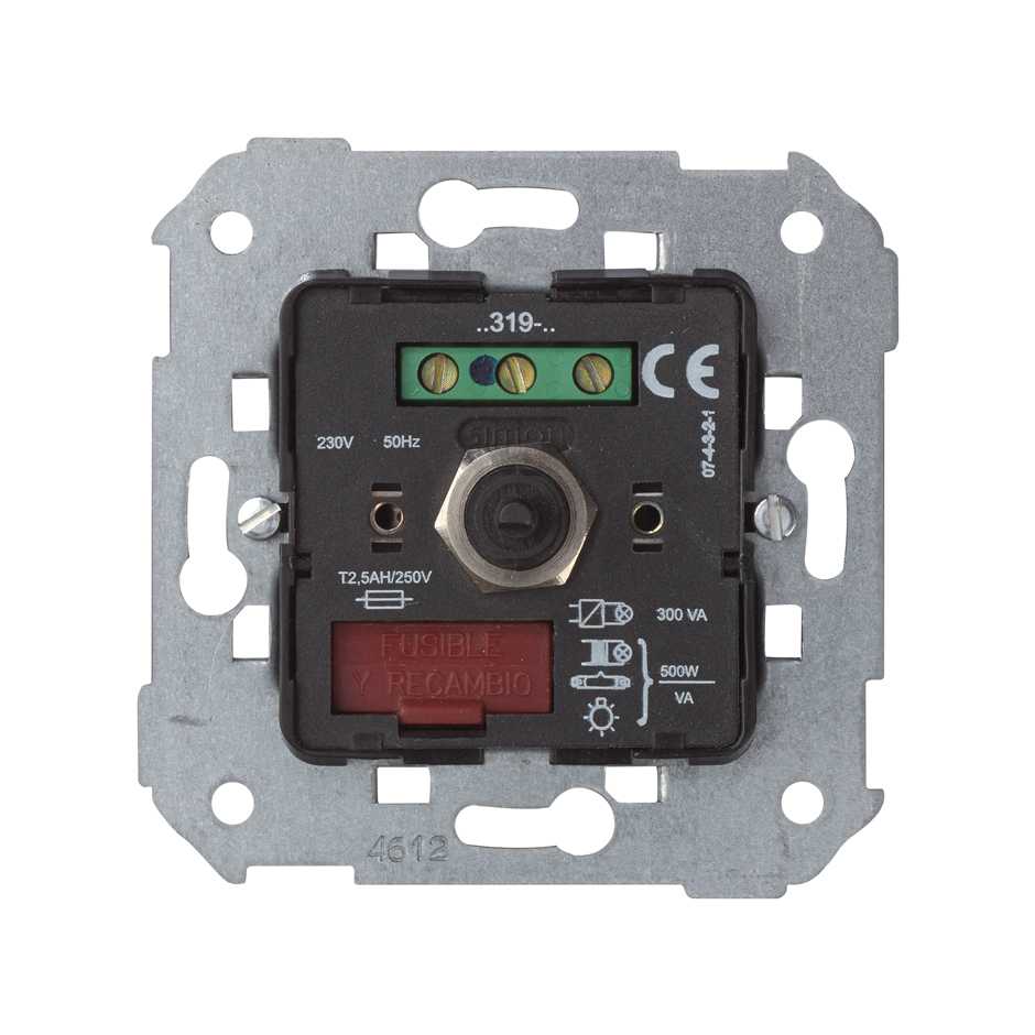 Regulador-conmutador de luz giratorio de 40 a 500 W/VA Simon 75