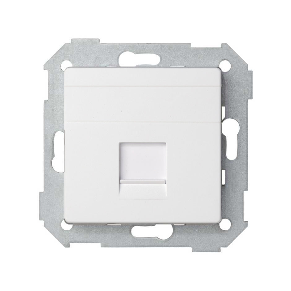 Placa de voz y datos plana con guardapolvo para conector RJ45  Simon 82 Concept