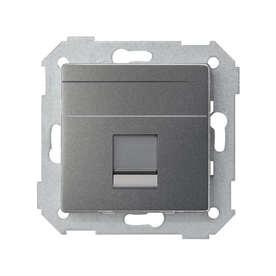 Placa de voz y datos plana con guardapolvo para conector RJ45  Simon 82 Concept