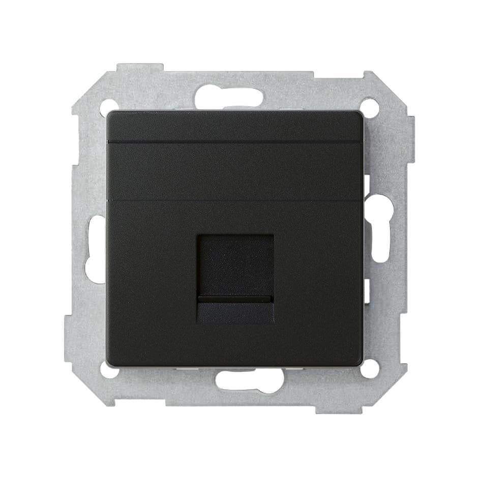 Placa de voz y datos plana con guardapolvo para conector RJ45  Simon 82 Concept