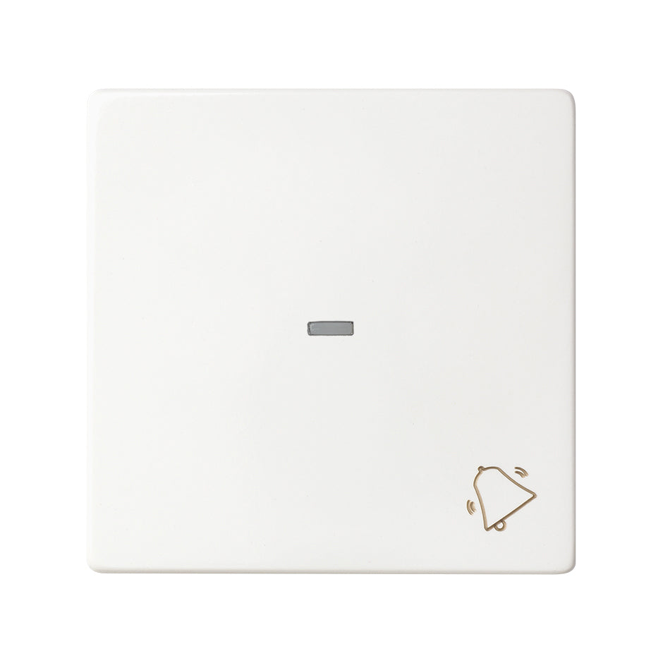 Tecla individual con grabado campana para pulsador blanco mate Simon 82 Concept
