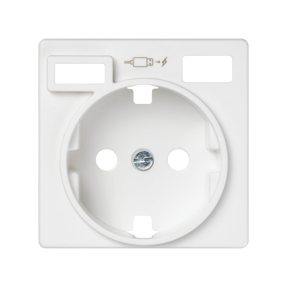 Tapa para la base de enchufe schuko con 2 cargadores USB A + C 10,5W Simon 82