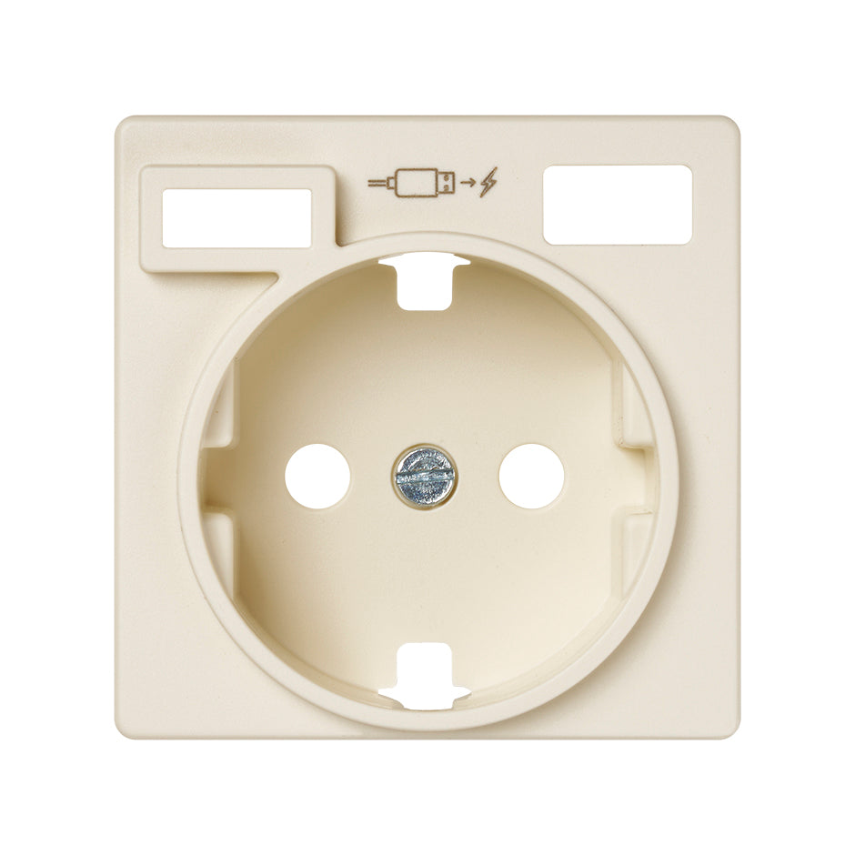 Tapa para la base de enchufe schuko con 2 cargadores USB A + C 10,5W Simon 82