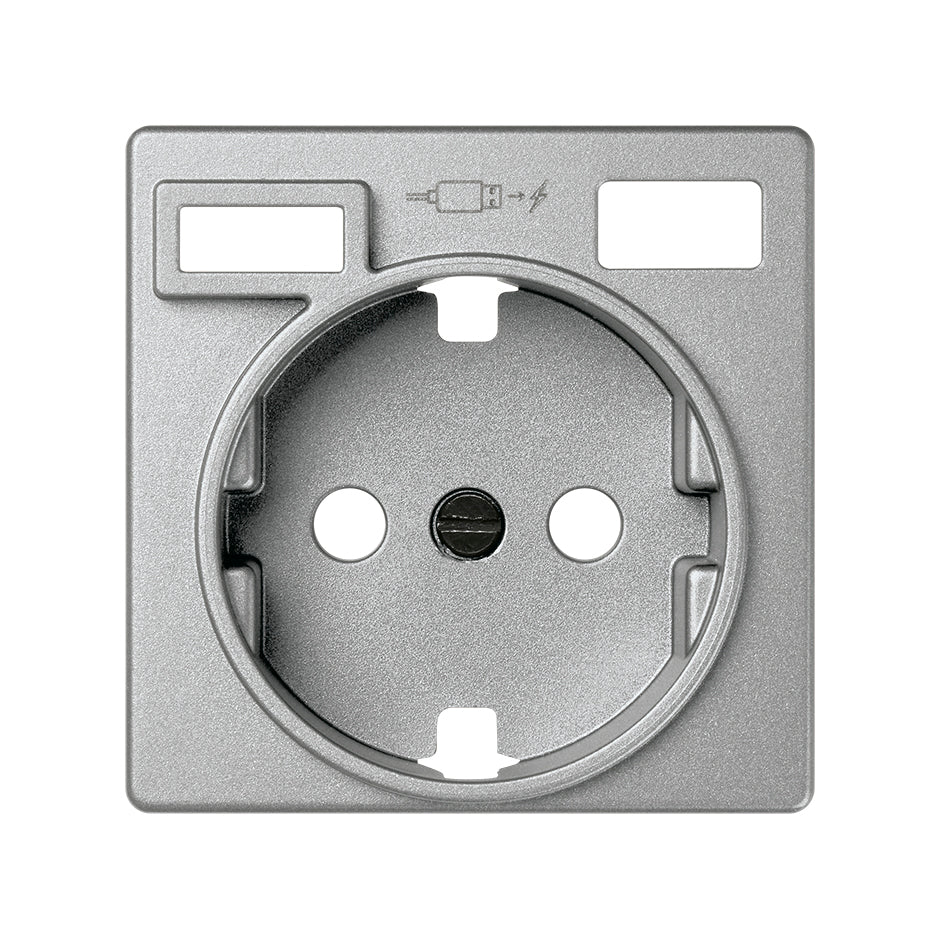 Tapa para la base de enchufe schuko con 2 cargadores USB A + C 10,5W Simon 82