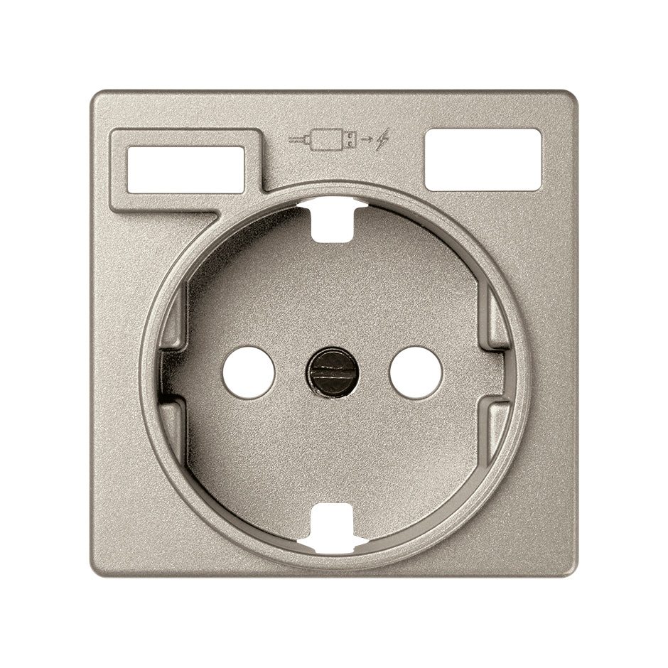 Tapa para la base de enchufe schuko con 2 cargadores USB A + C 10,5W Simon 82
