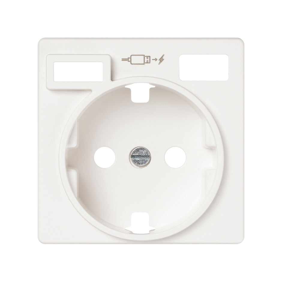 Tapa para la base de enchufe schuko con 2 cargadores USB A + C 10,5W Simon 82 Concept