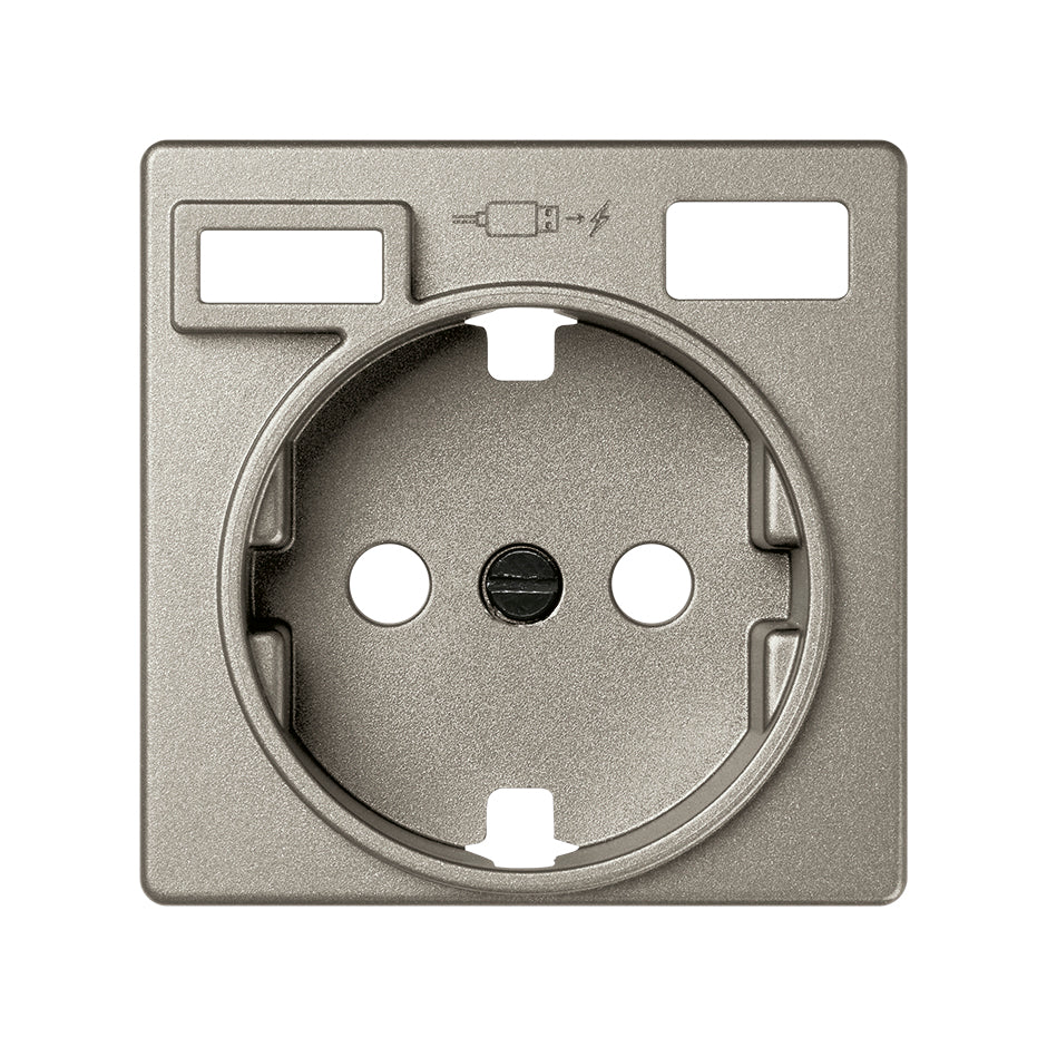 Tapa para la base de enchufe schuko con 2 cargadores USB A + C 10,5W Simon 82 Concept