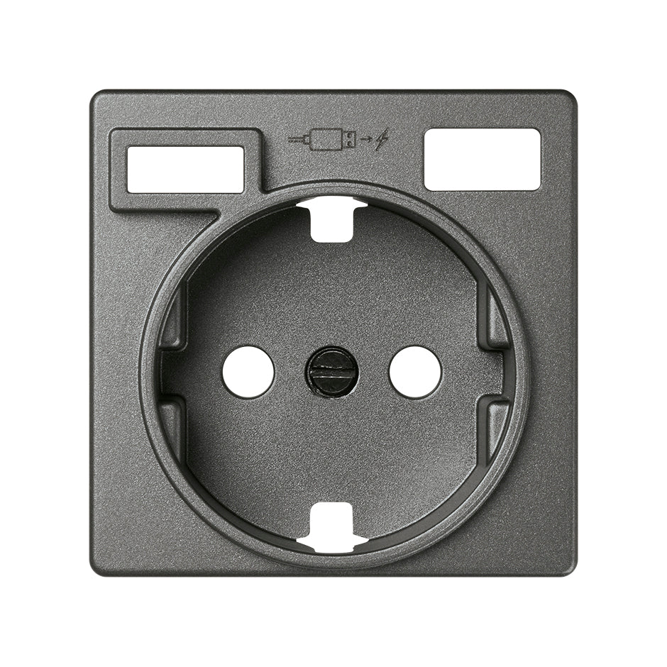 Tapa para la base de enchufe schuko con 2 cargadores USB A + C 10,5W Simon 82 Concept