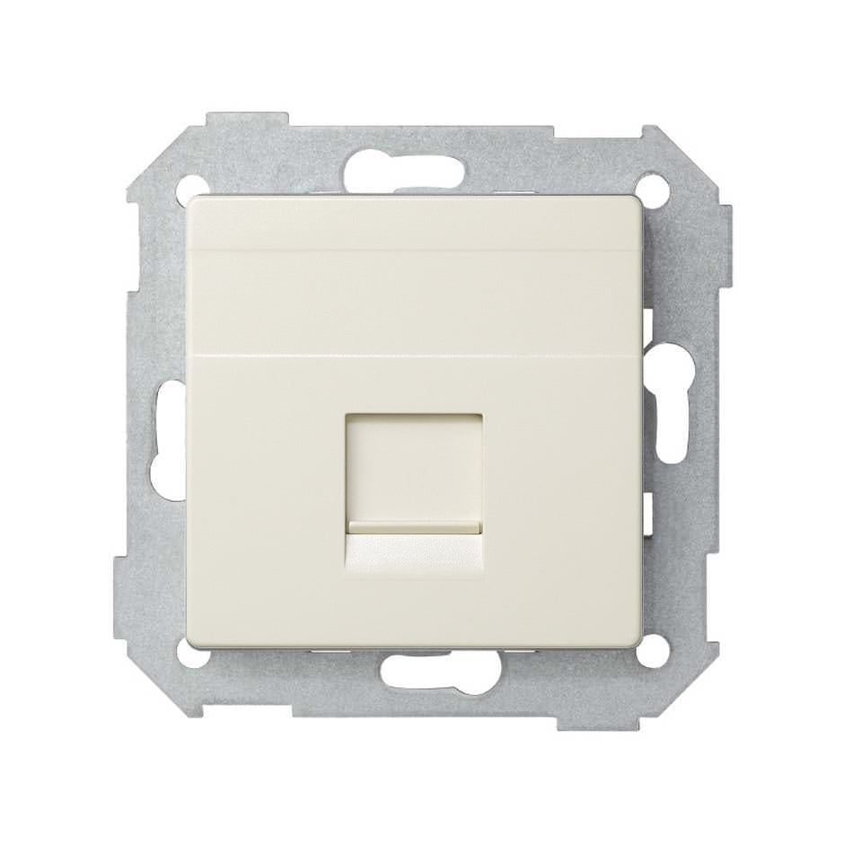 Placa de voz y datos plana con guardapolvo para 1 conector RJ45 AMP® Simon 82