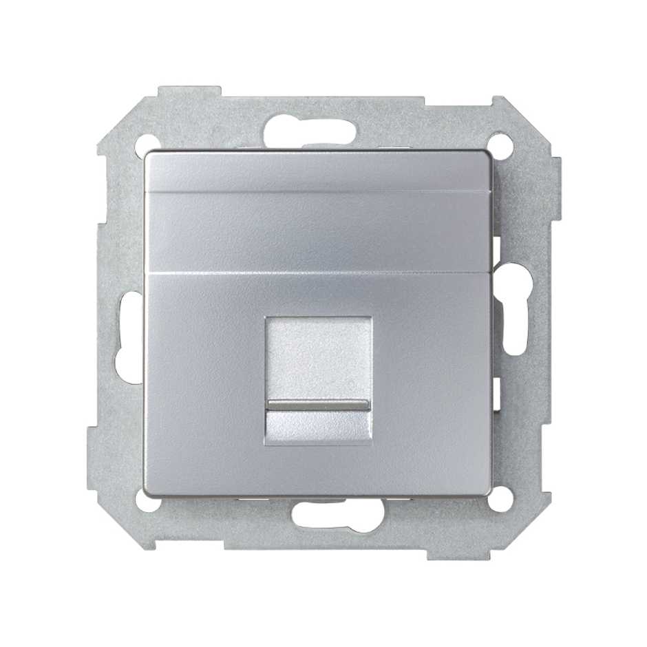 Placa de voz y datos plana con guardapolvo para 1 conector RJ45 AMP® Simon 82