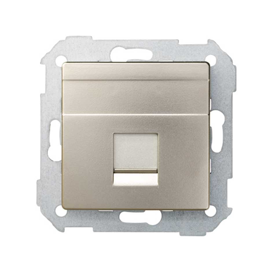 Placa de voz y datos plana con guardapolvo para 1 conector RJ45 AMP® Simon 82