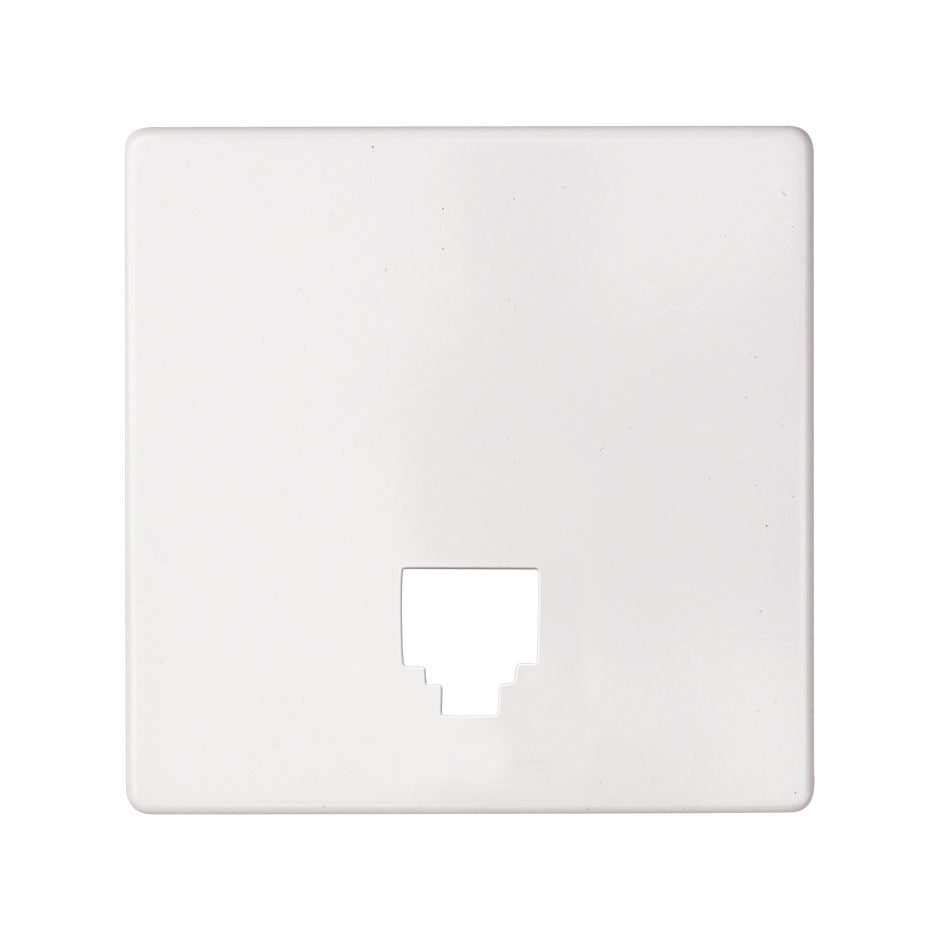Placa para tomas telefónicas con conectores RJ11 y RJ12 blanco Simon 82