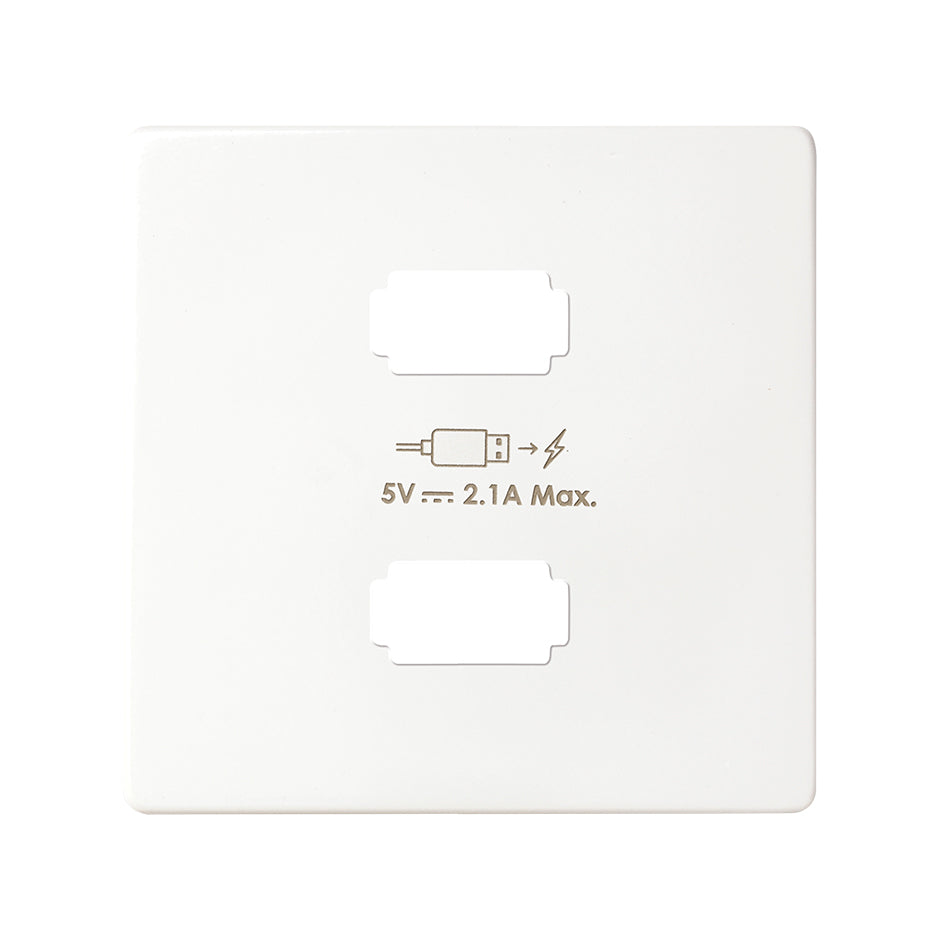 Placa para cargador USB 2 conectores 5Vdc 2.1A tipo A Simon 82