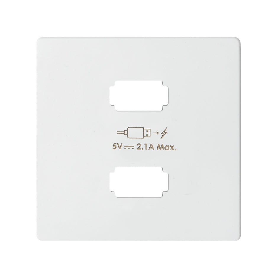 Placa para cargador USB 2 conectores 5Vdc 2.1A blanco mate Simon 82 Concept