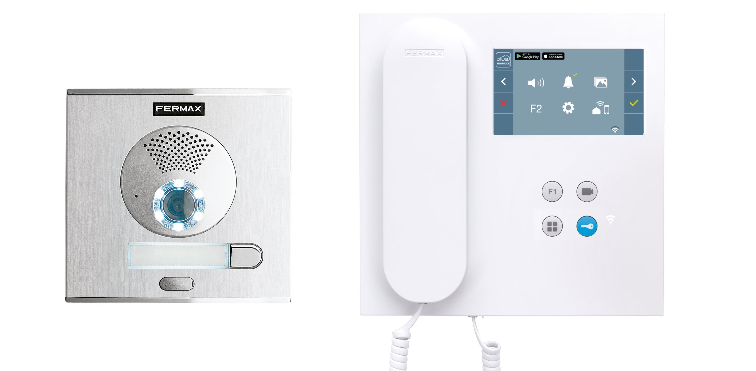 Kit Videoportero FERMAX, para 1 vivienda pantalla 4,3" y audicular | pre-programado (Plug&Play), desvio de llamada a móvil app Duox-me | F94411