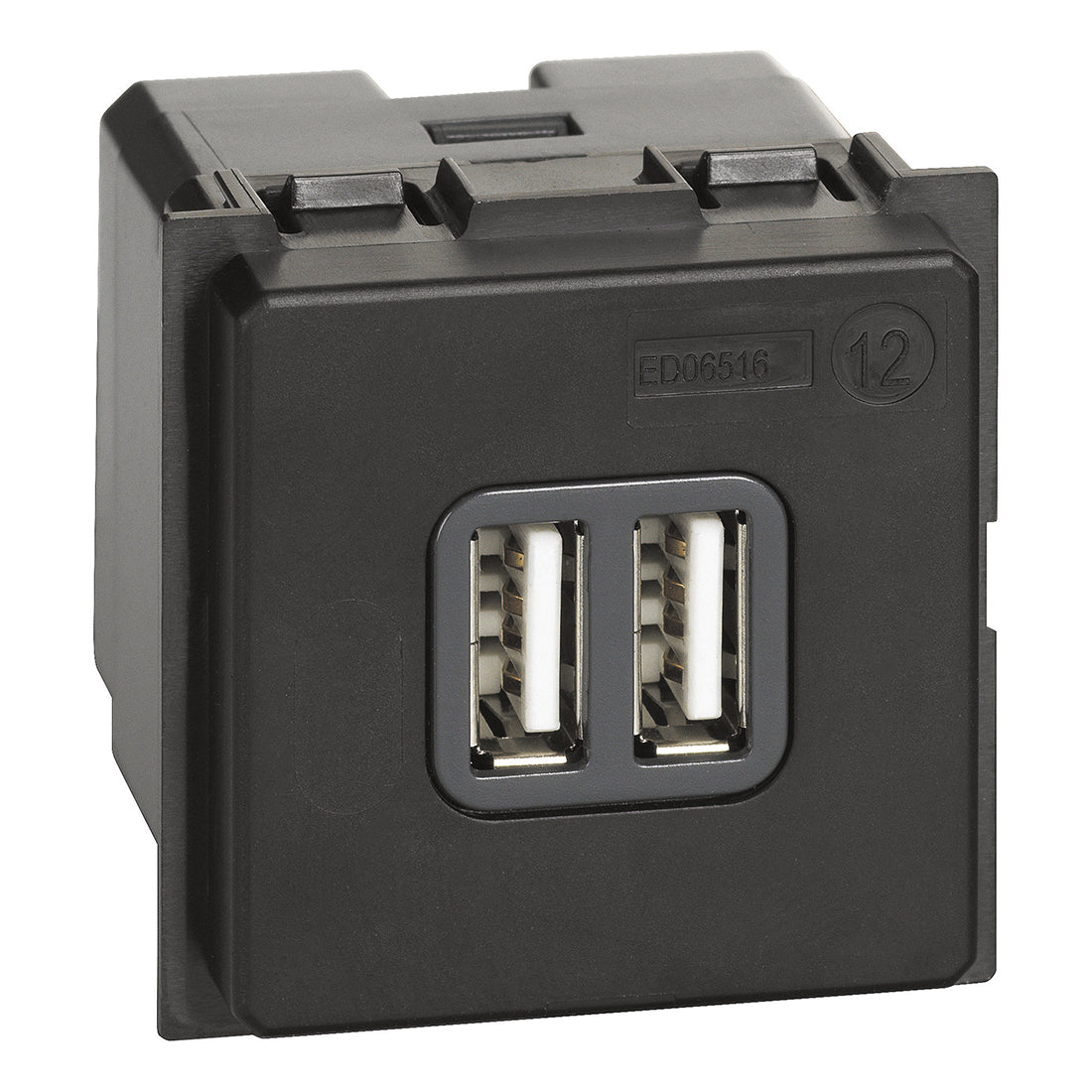 Base cargador doble USB - Tipo A+A - 2 módulos