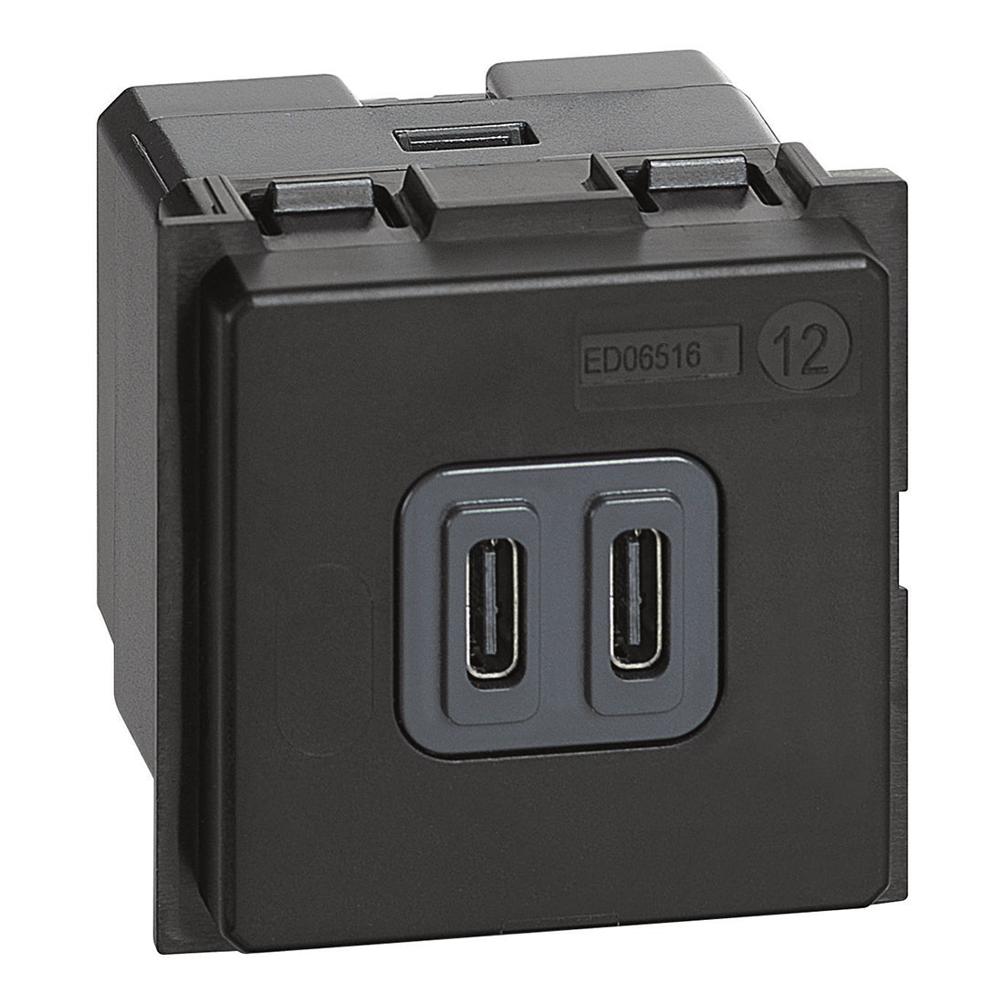 Base cargador doble USB - Tipo C+C - 2 módulos