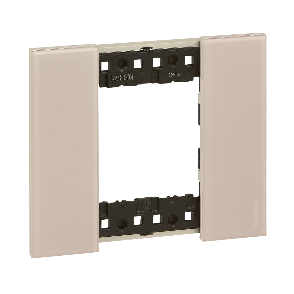 Placa embellecedora de 1 elemento de 2 módulos Bticino
