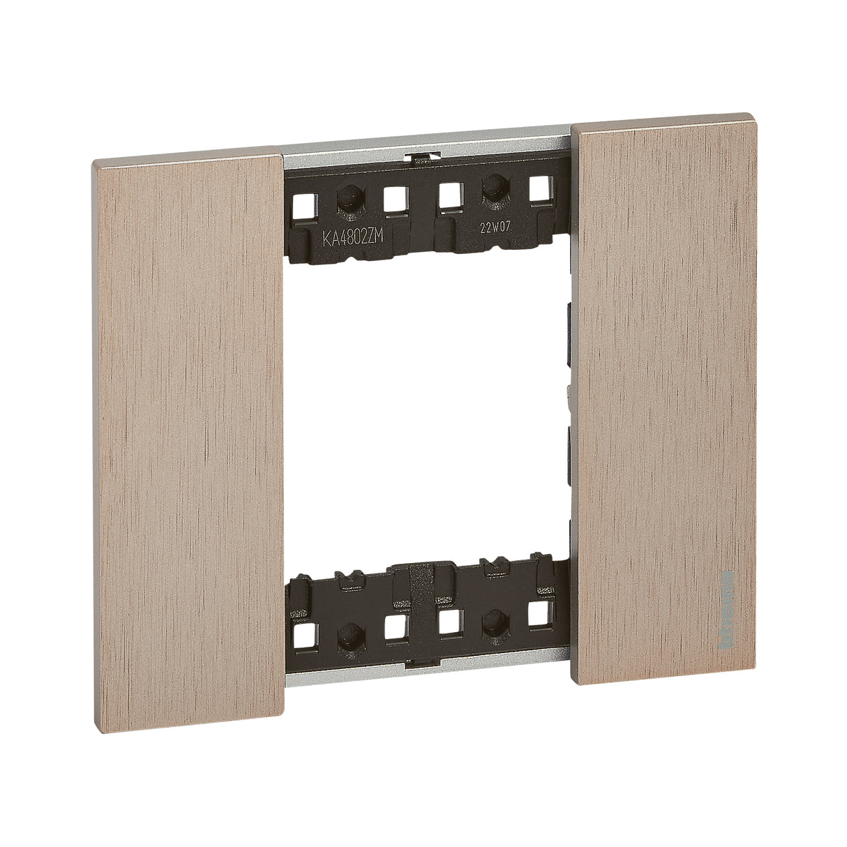 Placa embellecedora de 1 elemento de 2 módulos Bticino