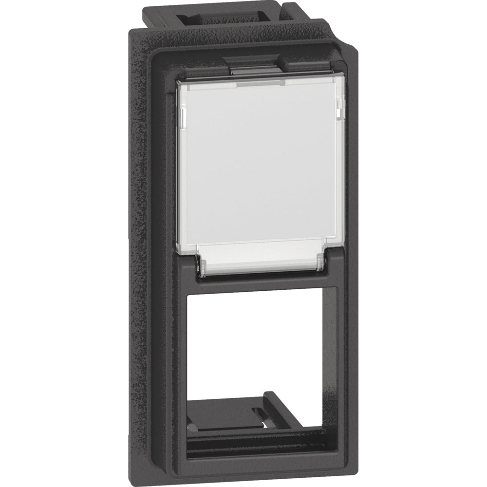 Frontal adaptador bases RJ45 - Fijación tipo keystone - Dark - 1 módulo