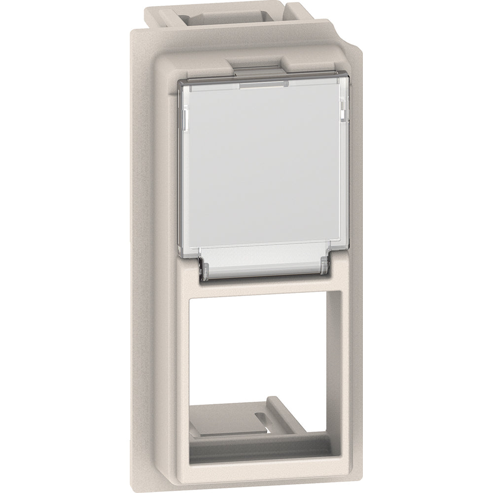 Frontal adaptador bases RJ45 - Fijación tipo keystone - Sand - 1 módulo