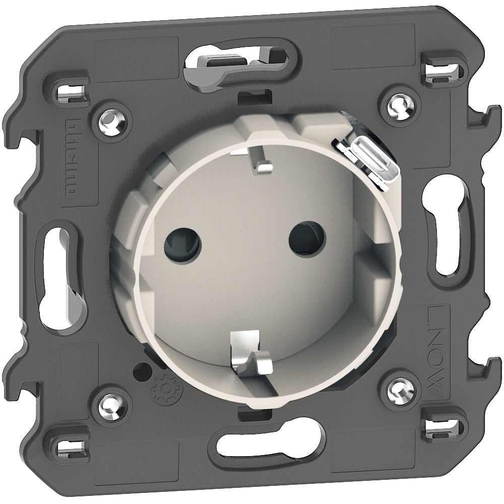 Base 2P+T+USB - cargador USB Tipo C integrado - Sand - 2 módulos