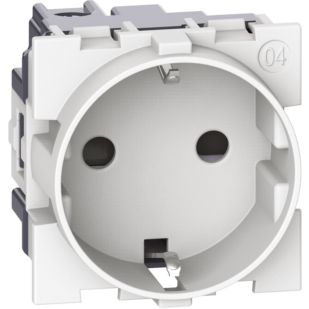Base 2P+T - 16A/250V - Blanco - 2 módulos