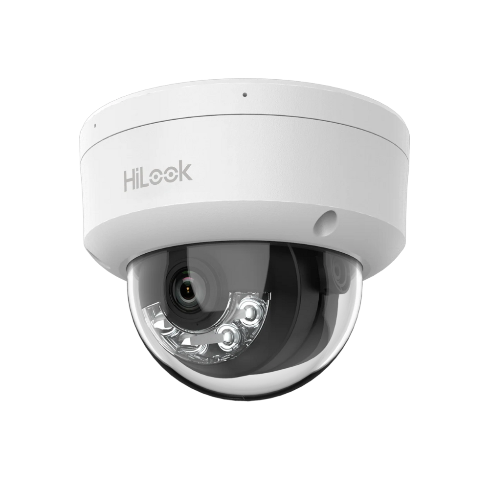 Cámara Domo IP – 4 MP y micrófono integrado • Luz híbrida 20 m Micrófono integrado