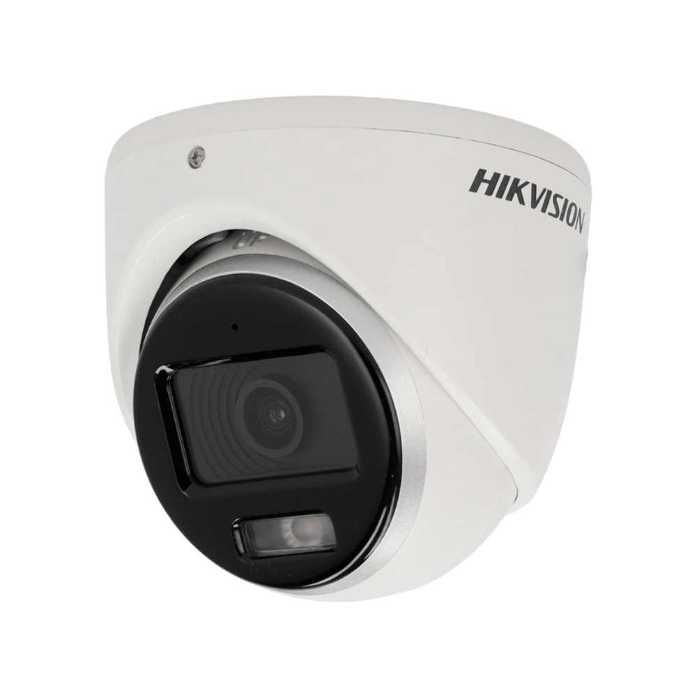 Cámara Turret 4 en 1 – Lente 2.8 mm y IP67 • Luz híbrida 20 m Micrófono integrado,  Audio sobre coaxial
