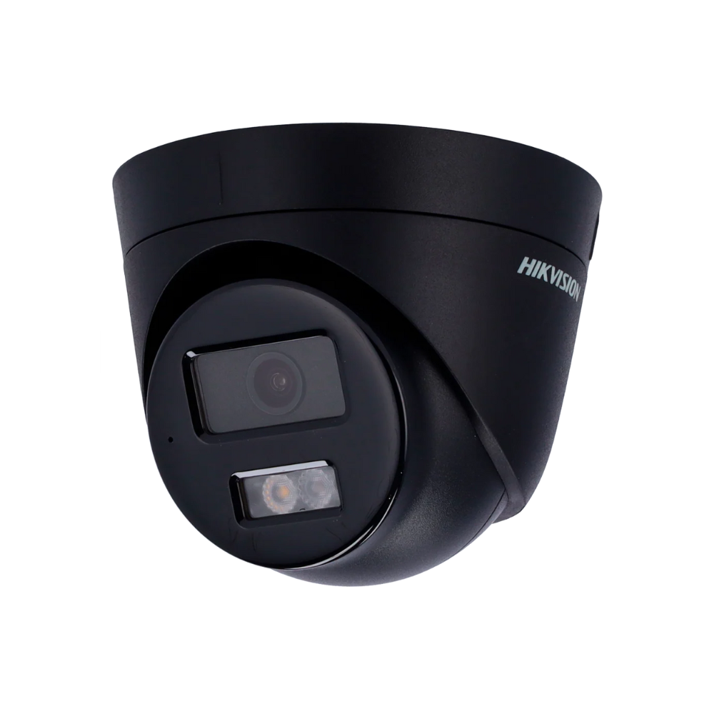 Cámara Turret IP – 4 MP y Lente 2.8 mm • Luz híbrida 30 m Micrófono integrado